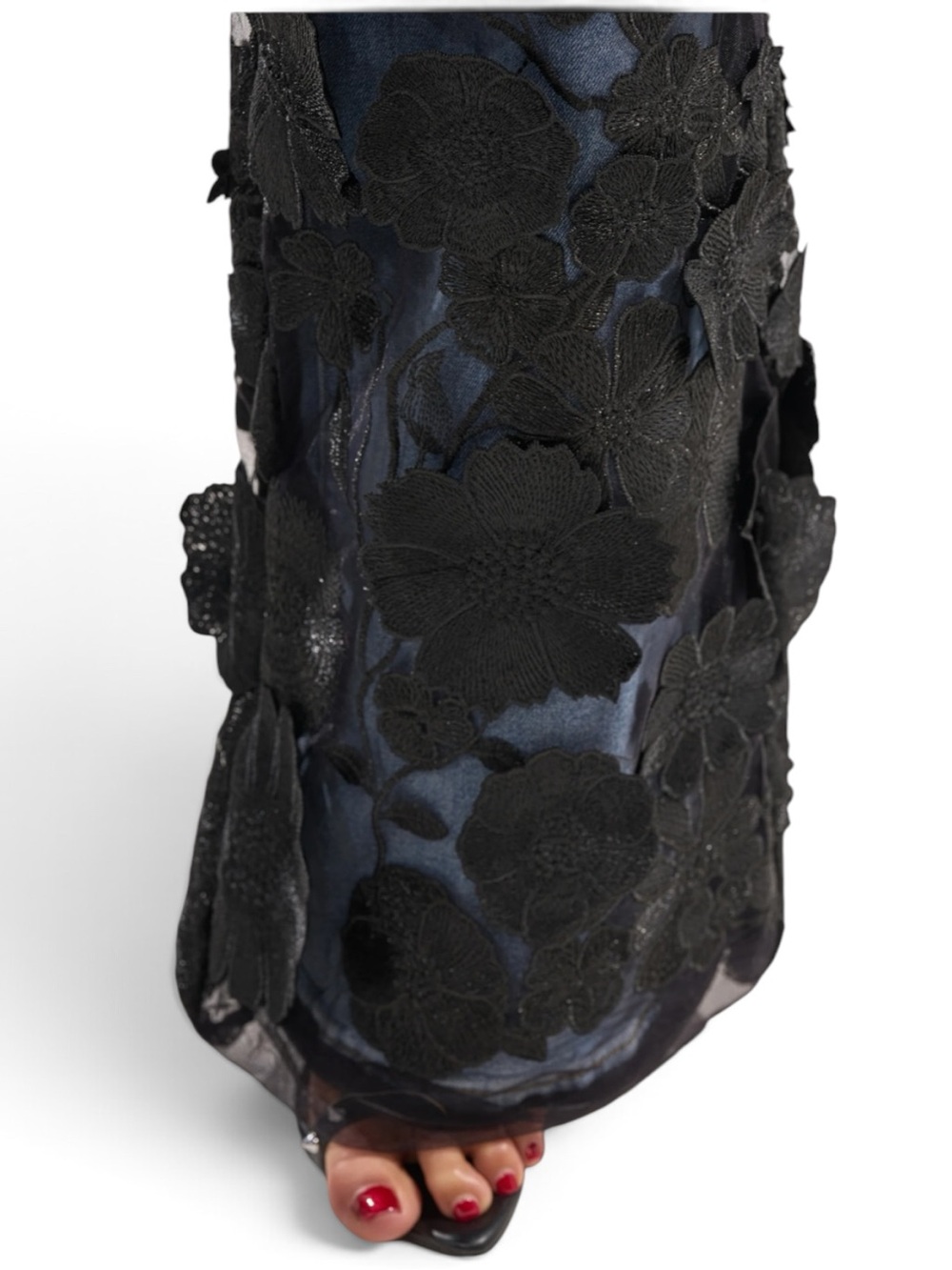 🔥🔥AKIRA DONT GIVE UP RELAXED DENIM WITH TULLE OVERLAY - Picture 6 of 7